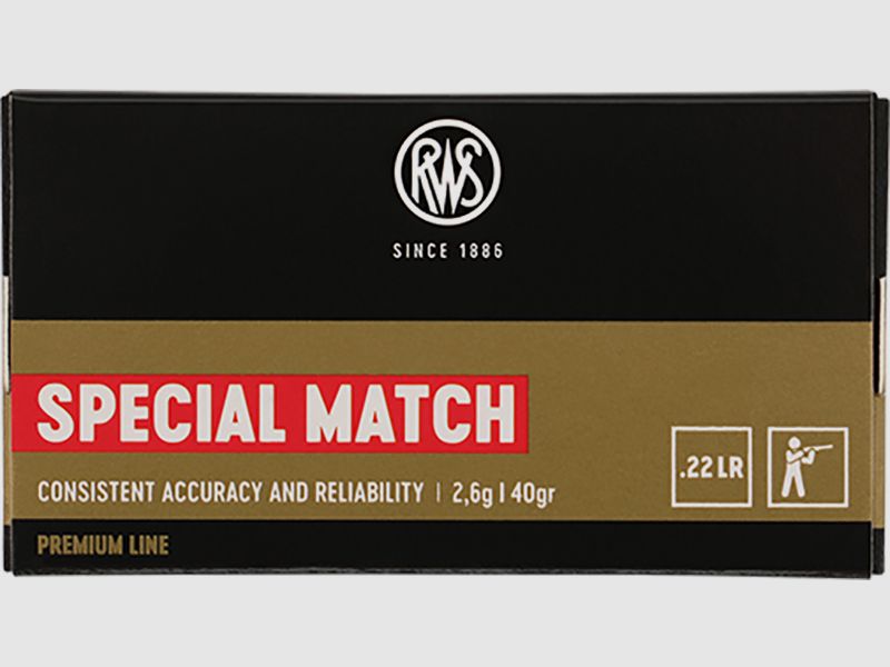 50 St. / Schuss RWS .22 l.r. lfb KK Munition SPECIAL MATCH 2,6g BleiRund KK 50m liegend stehend 100m