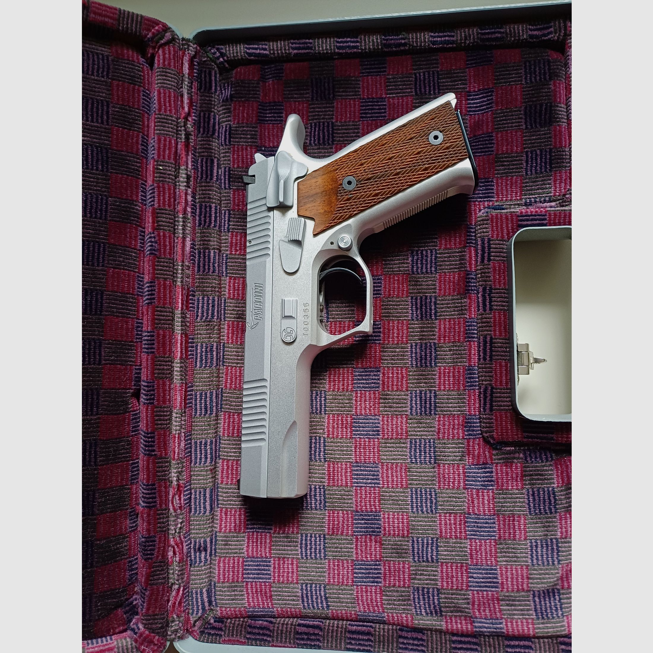 Pardini 45 ACP Nickel Sport Model P.C. 45 S, 5 inch; Top onderhouden, weinig geschoten, afbeelding 4 van 8