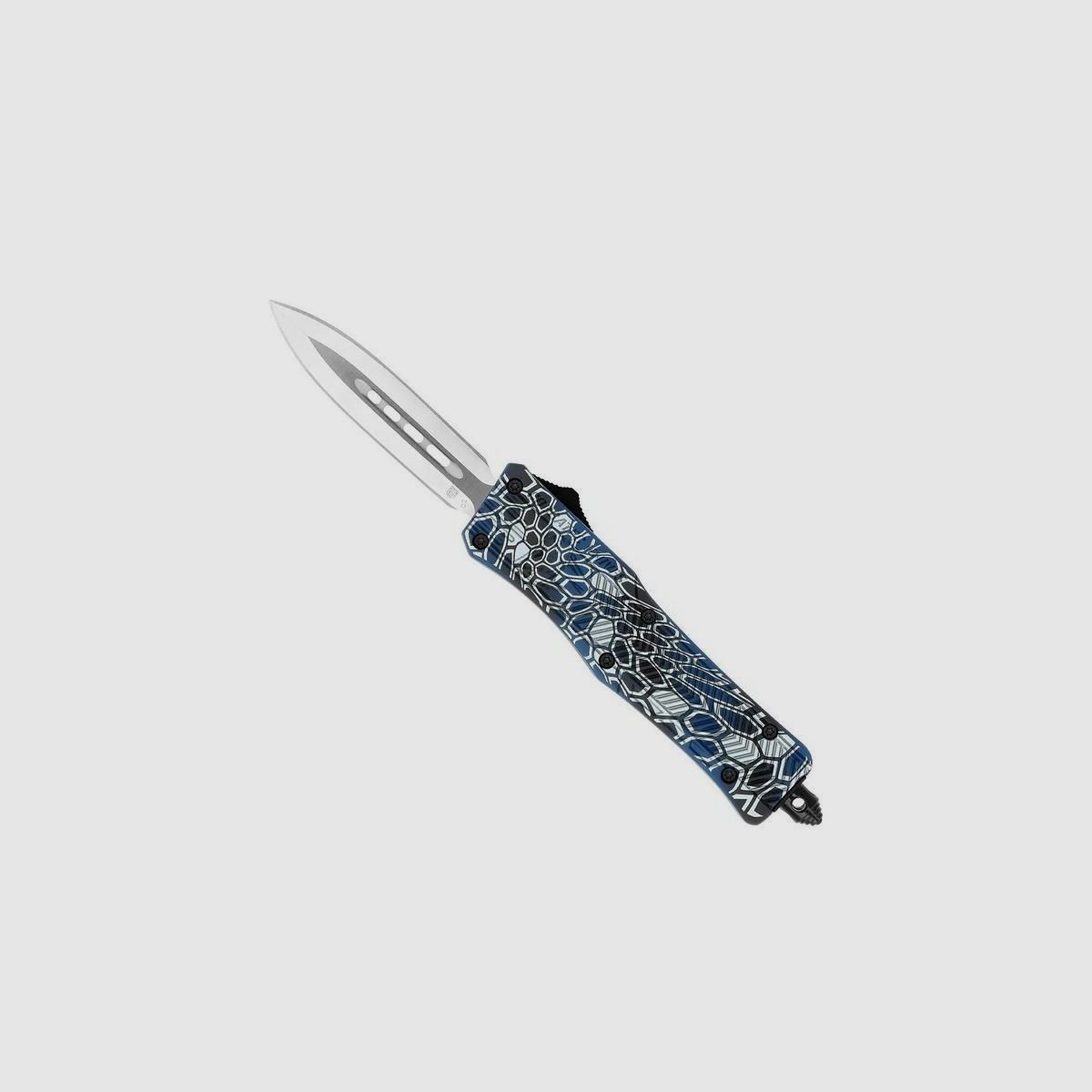 CobraTec Small CTK-1 Blue Cobra Skin Dagger Not Serrated Automatikmesser OTF, Bild 2 von 8