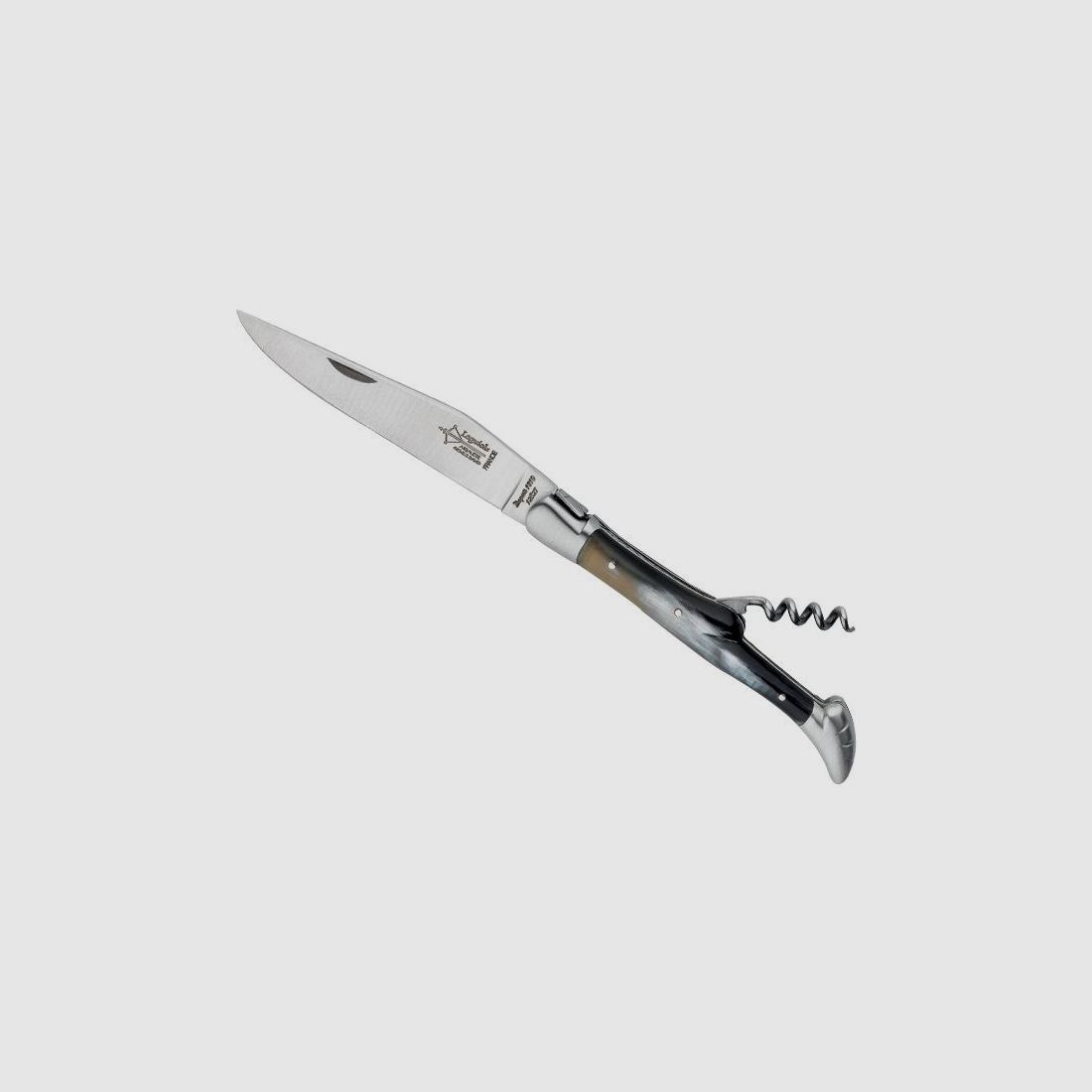 LAGUIOLE ANTAN 2PIECES CORNE MITRES INOX MAT 12CM