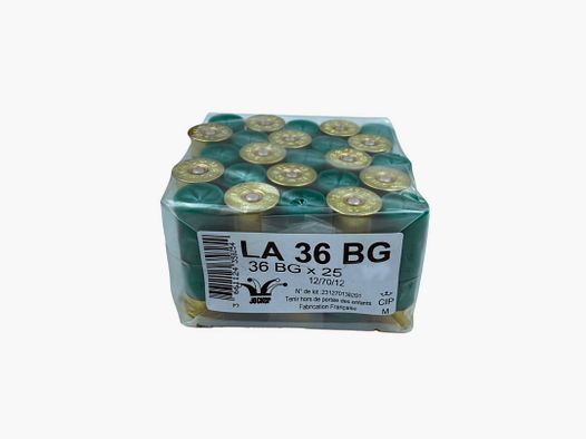 DOOS VAN 25 KOGELS JOCKER LA36 36G VETWAD KAL.12/70 LOOD 9