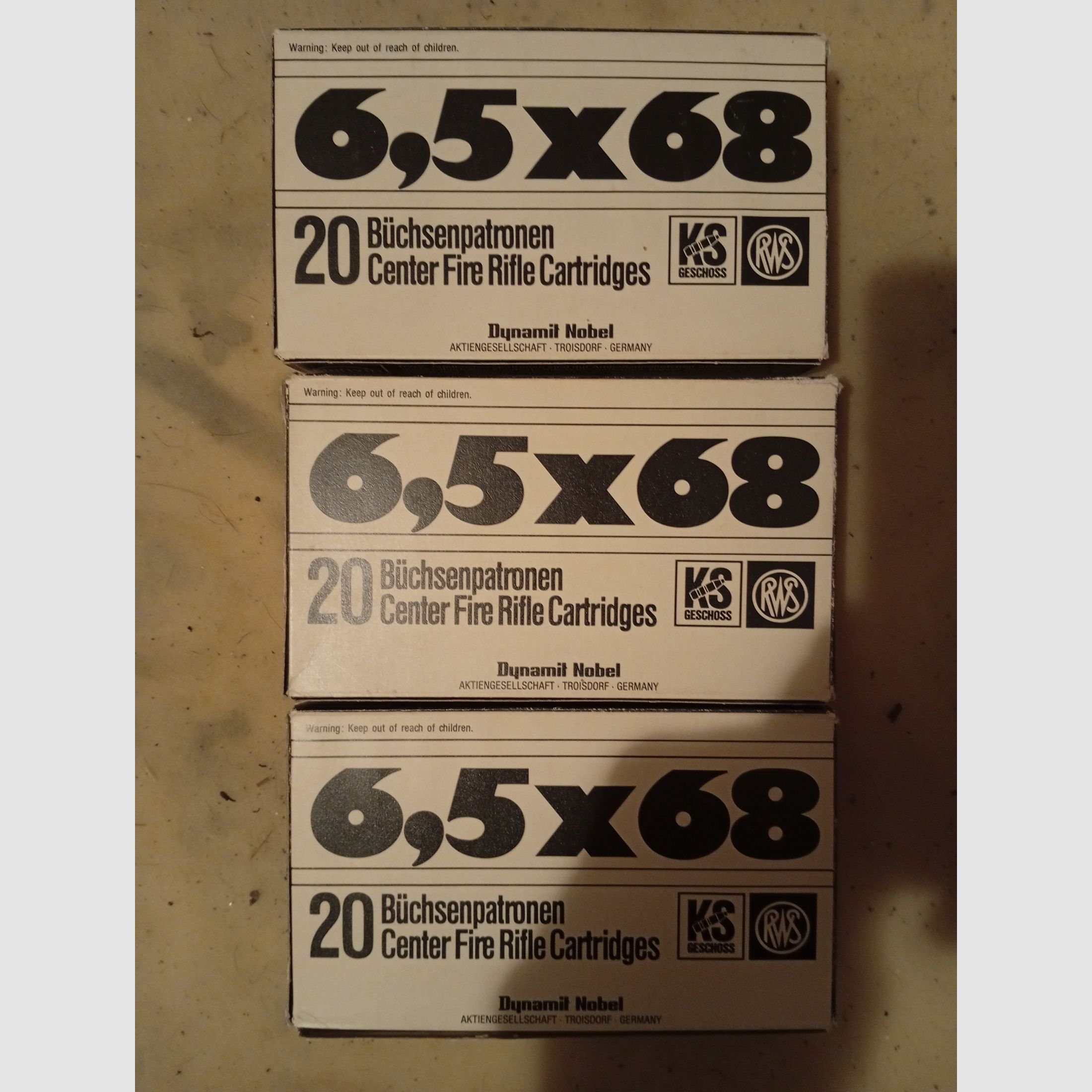 6,5 x 68 Büchsenpatronen