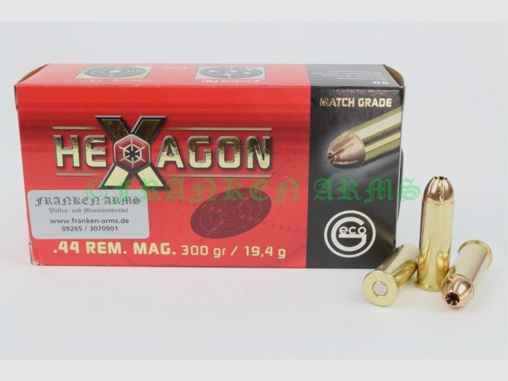 Geco Hexagon .44 Rem. Mag. 300gr. 19,4g 50 Stück Staffelpreise