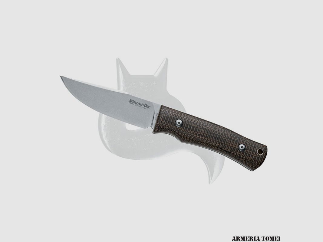 COLTELLO – FOX EXPLORATOR FIXED BLADE – 440C STONE WASHED BLADE – LINEN MICARTA HANDLE, immagine 1 di 2