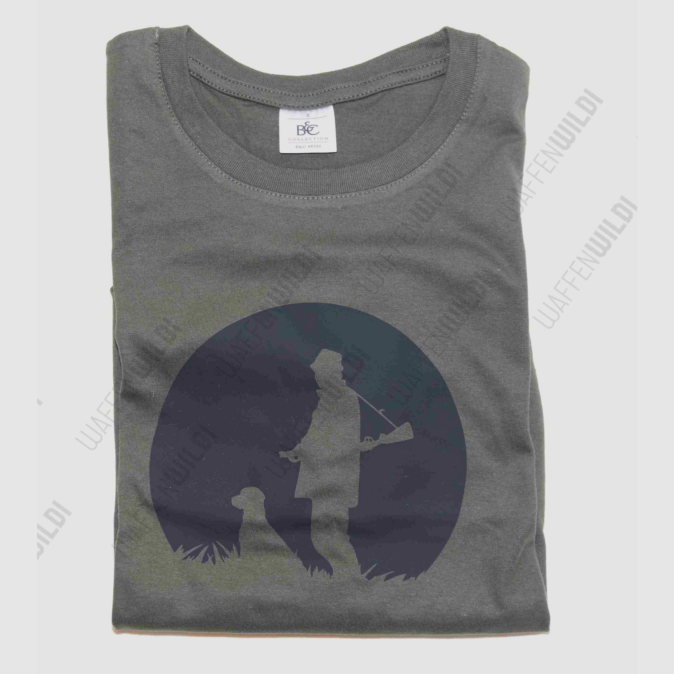 T-Shirt Jäger mit Hund im Vollmond