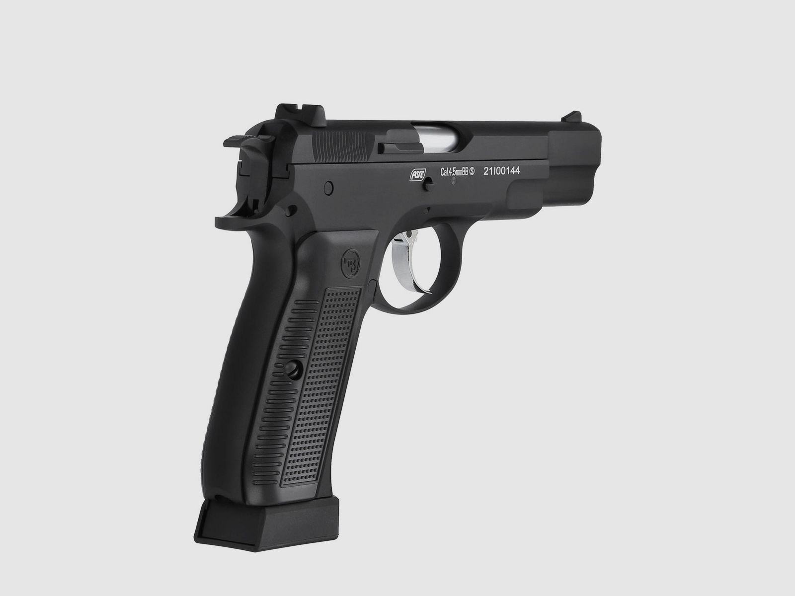 Luftpistolenset CZ 75 4,5 mm Stahl BB Co2-Pistole Vollmetall Blow Back (P18) + 10 Co2-Kapseln + 1500 Stahl-BB's 4komma5