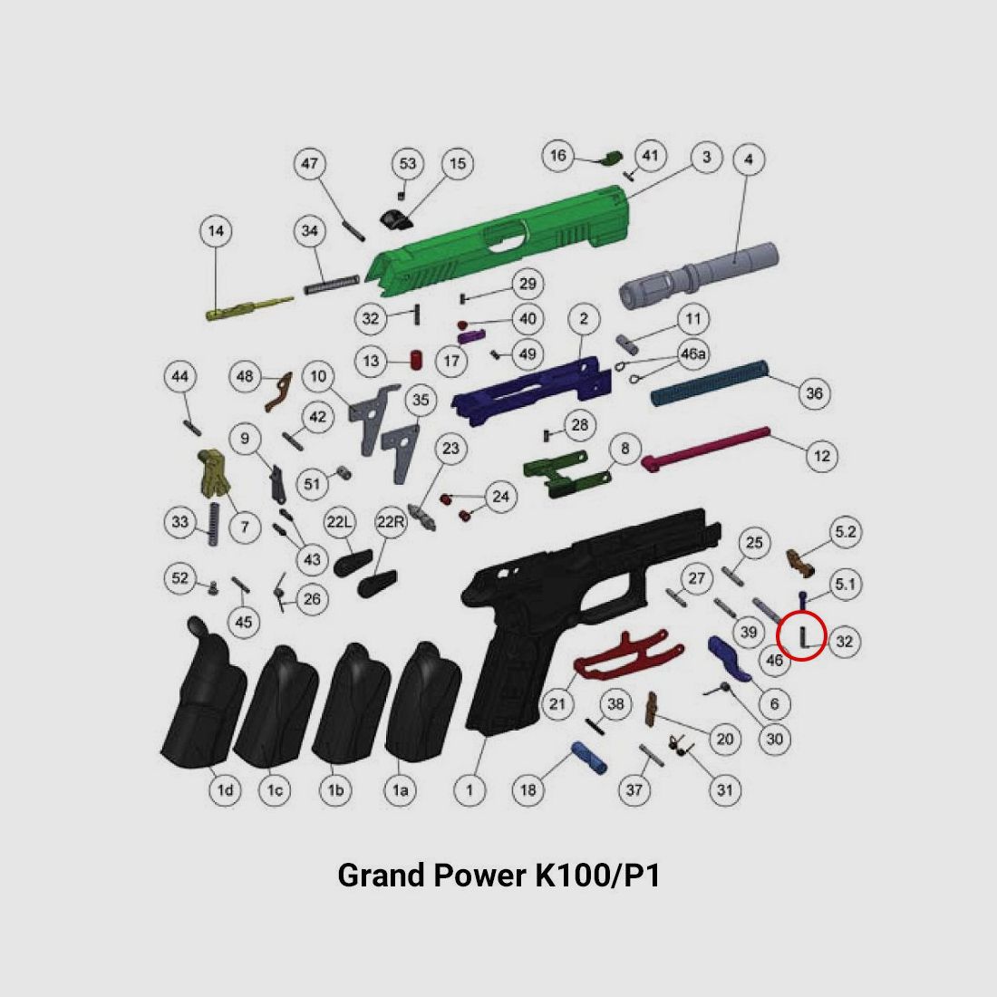 Automatischer Sicherheitsfeder Grand Power für K100, Bild 3 von 3