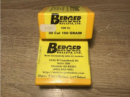 200 Berger Geschosse, 30 Cal., 150Grain