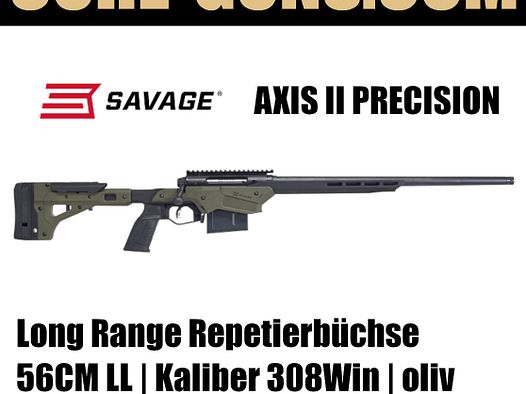 Savage Arms AXIS II PRECISION Savage Axis 2 Precision 56cm LL, 308Win, Repetierbüchse oliv UVP: 1399