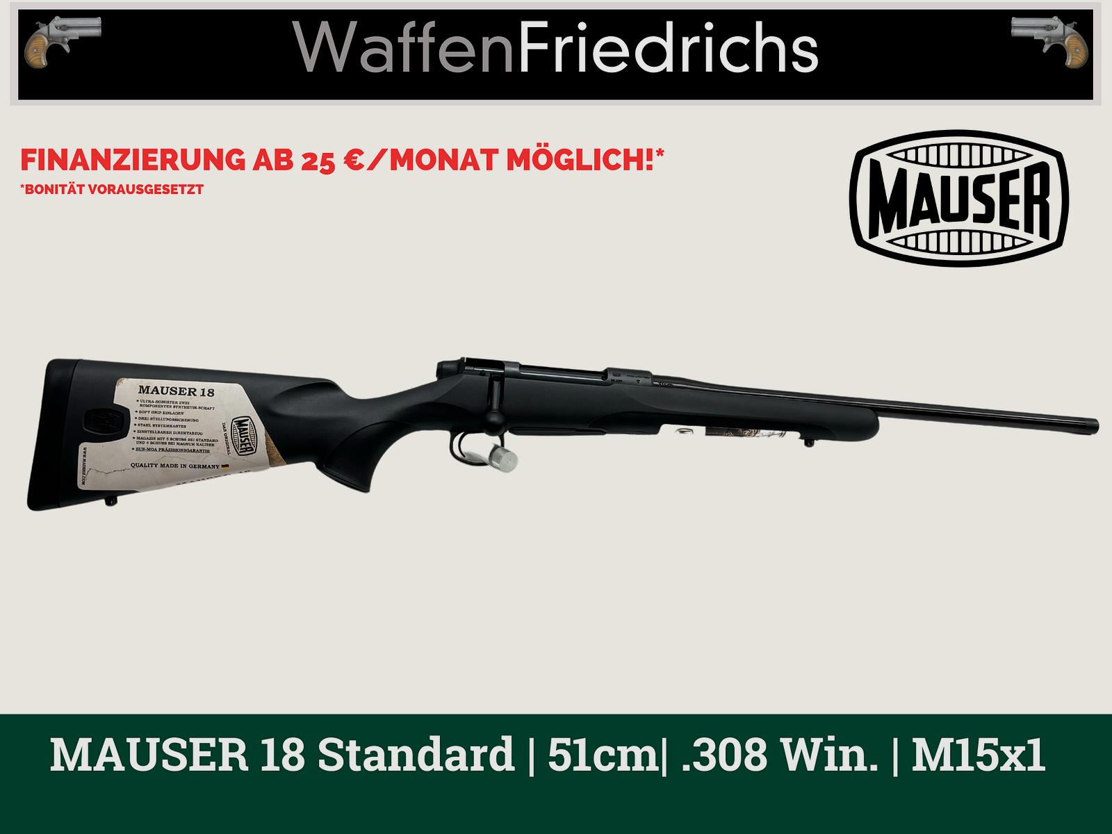 Mauser 18 Standard | 51cm | M15x1 - WaffenFriedrichs