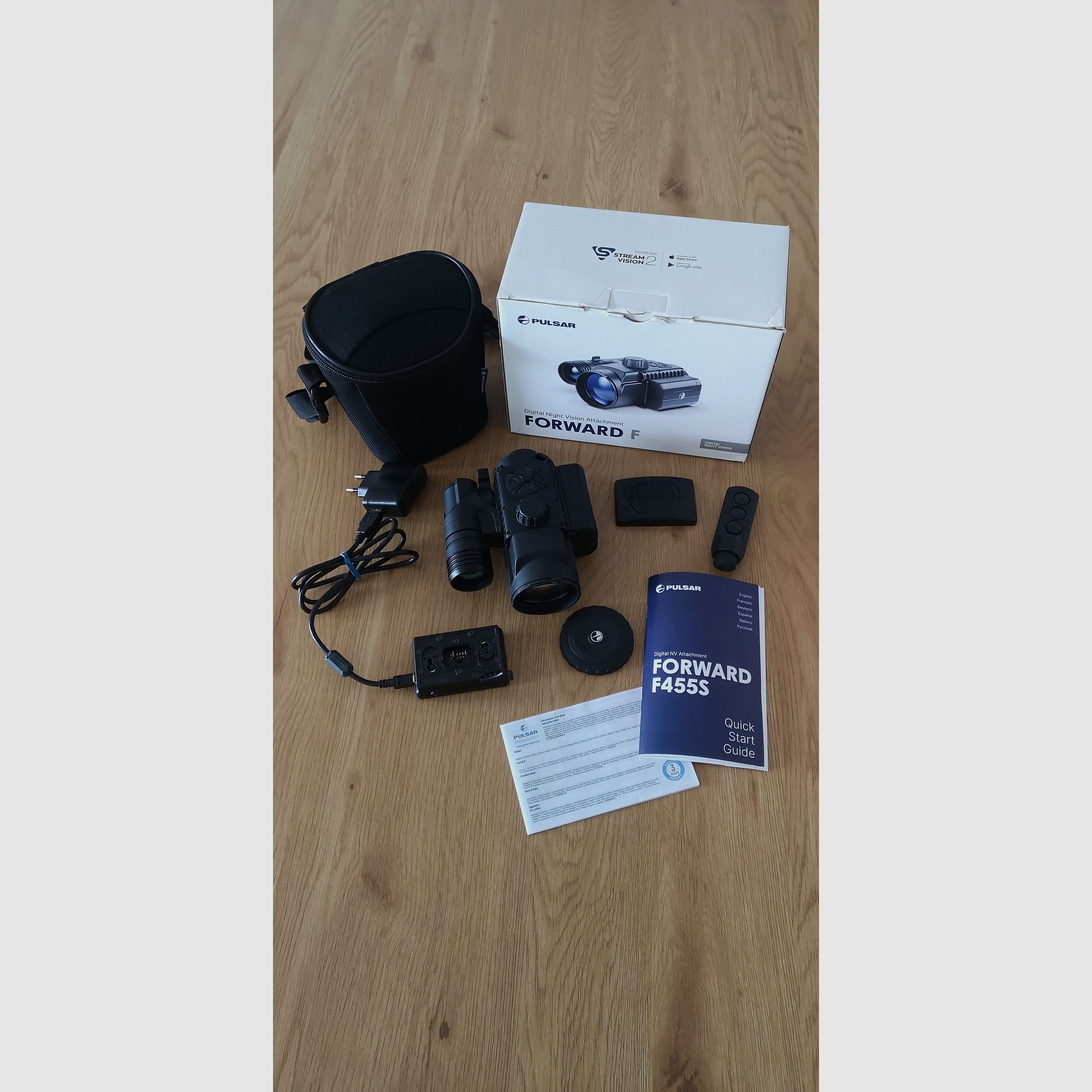 Dispositivo de visión nocturna Pulsar 455 S con bolsa etc
