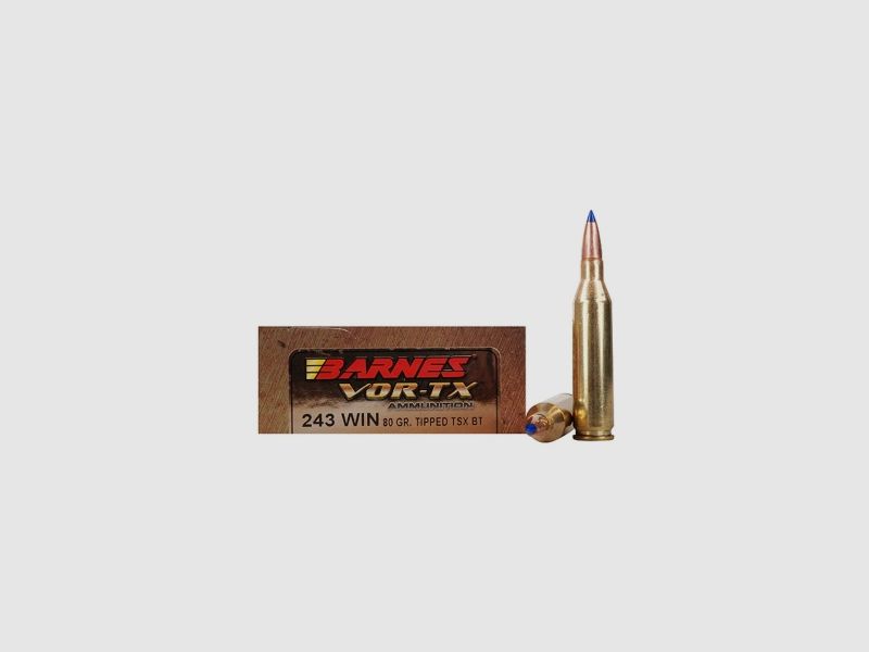 Barnes VOR-TX .243 Win. 80GR Tipped TSX Boat Tail 20 Patronen