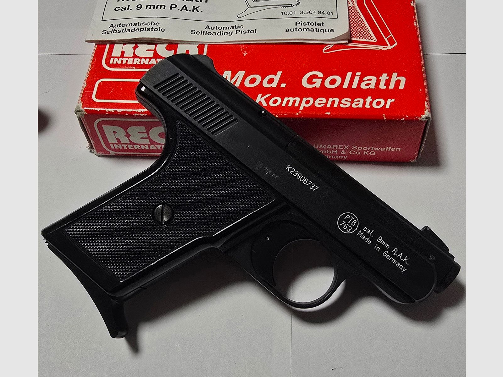 Selten Reck Goliath Schreckschuss 9mm PAK Taschenpistole