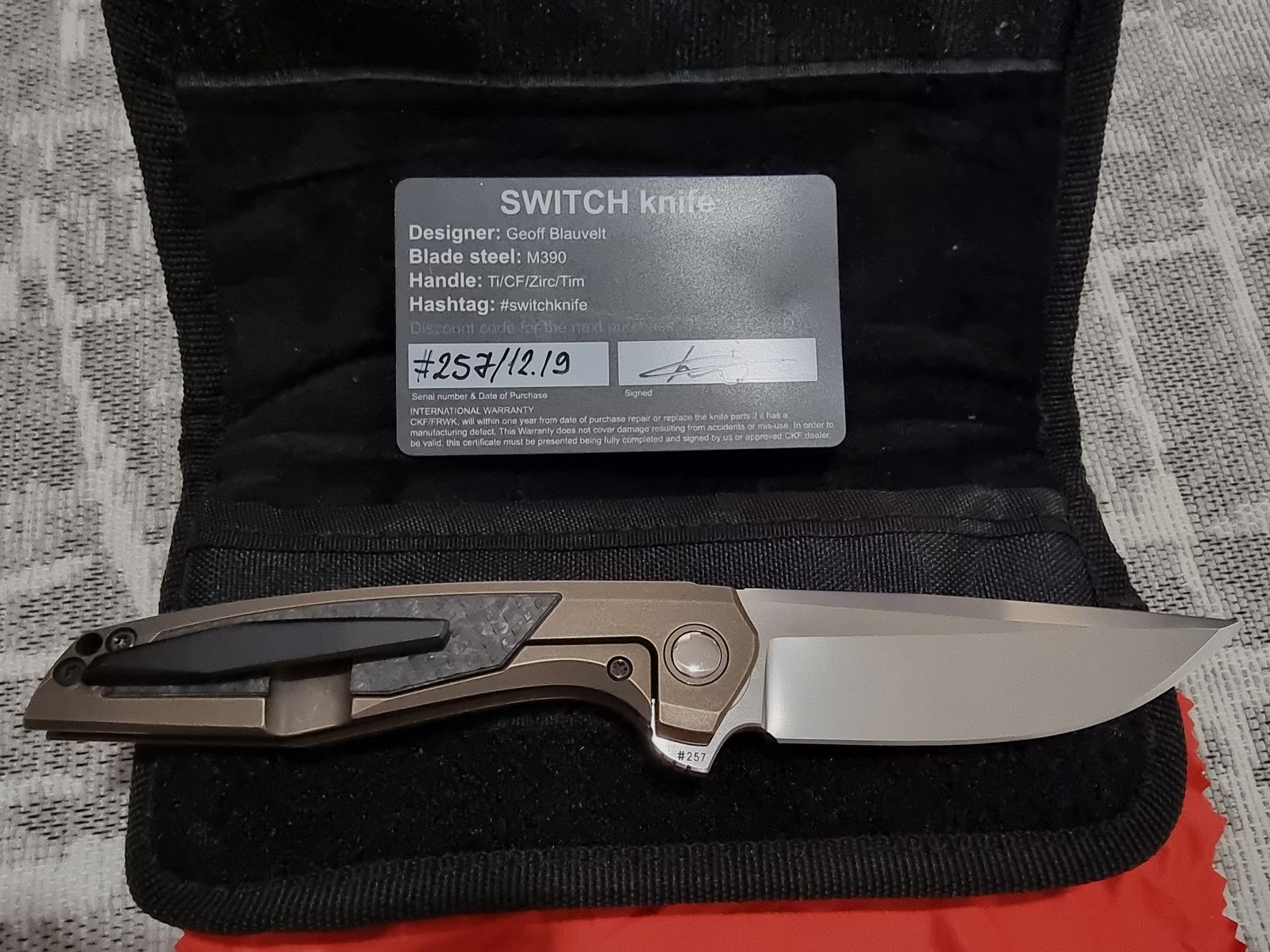 CKF Switch #257 – Tuff Knives – Beperkt 333 – M390 – Volledig titanium – nieuw