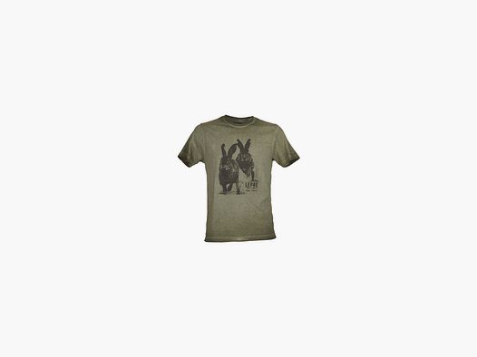 Univers - T-Shirt grün mit Druck Hase