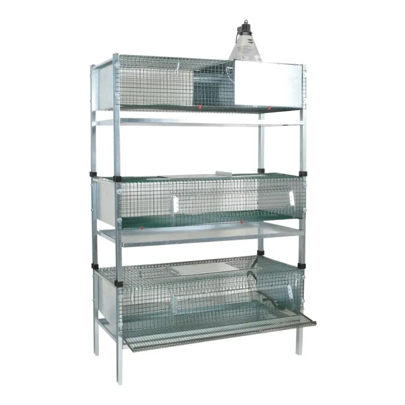 Set aus 3 Wachtelzuchtkäfigen