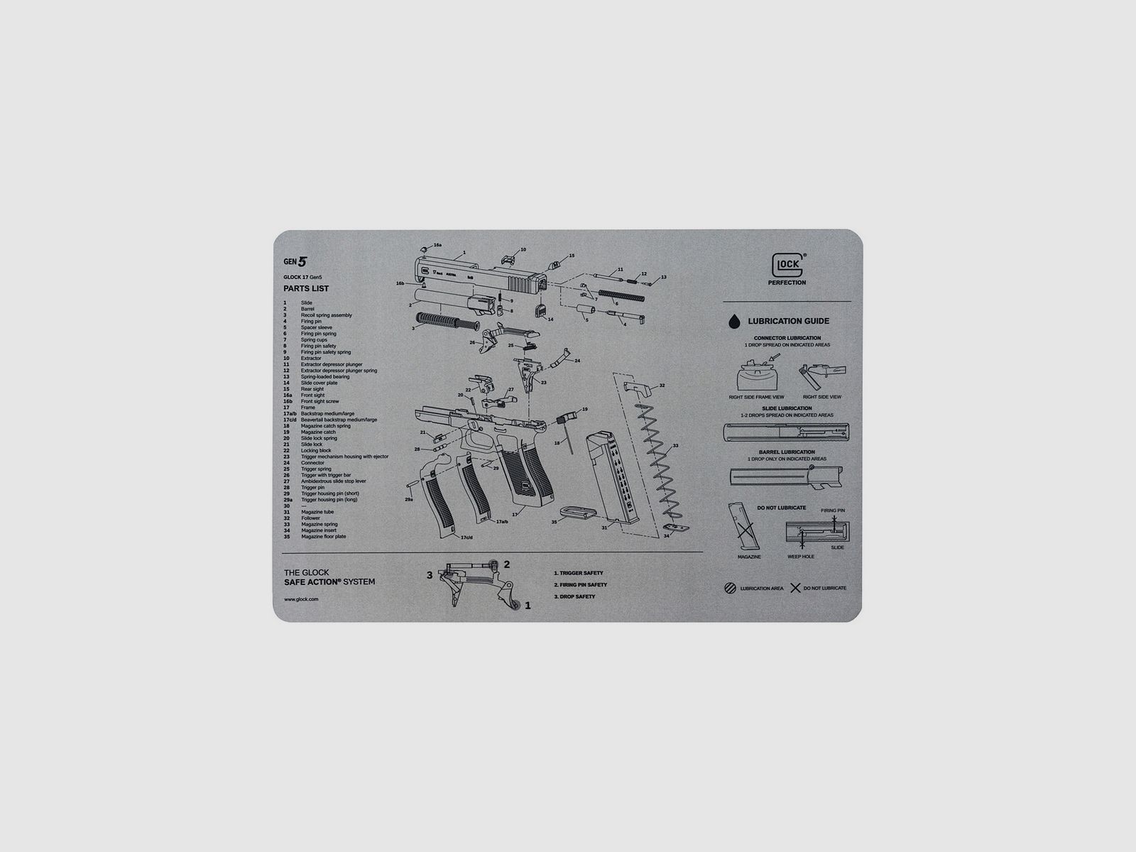 Tappetino di smontaggio Glock Gen5 grigio