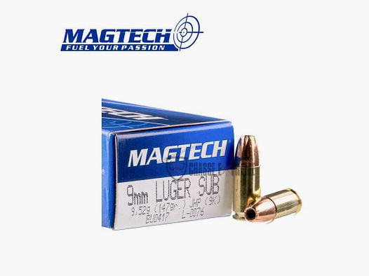 50 cartucce MAGTECH cal. 9mm Luger 147gr JHP Subsonic