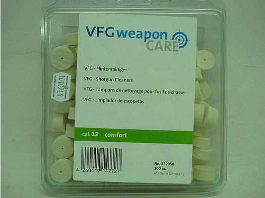 VFG Pulitore per canne calibro 12 - comfort, confezione da 100 per officina
