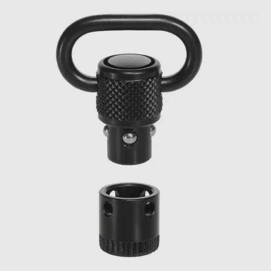 Soporte de correa Halder y casquillo "Push & Go" para mangos de madera