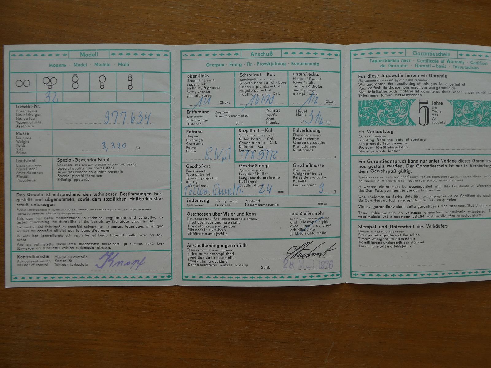 Suhler Drilling Mod 32 im Kaliber 16/70 und 7x57R, Q1 gestempelt