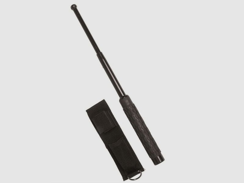 Teleskop Schlagstock 16,5/41cm SCHWARZ + Holster