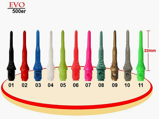 Dartpoint EVO końcówki niebieskie 500 sztuk dart & akcesoria