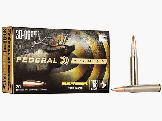 Federal Premium Berger Hybrid Hunter .30-06 Sprg. 168GR JHP 20 cartucce