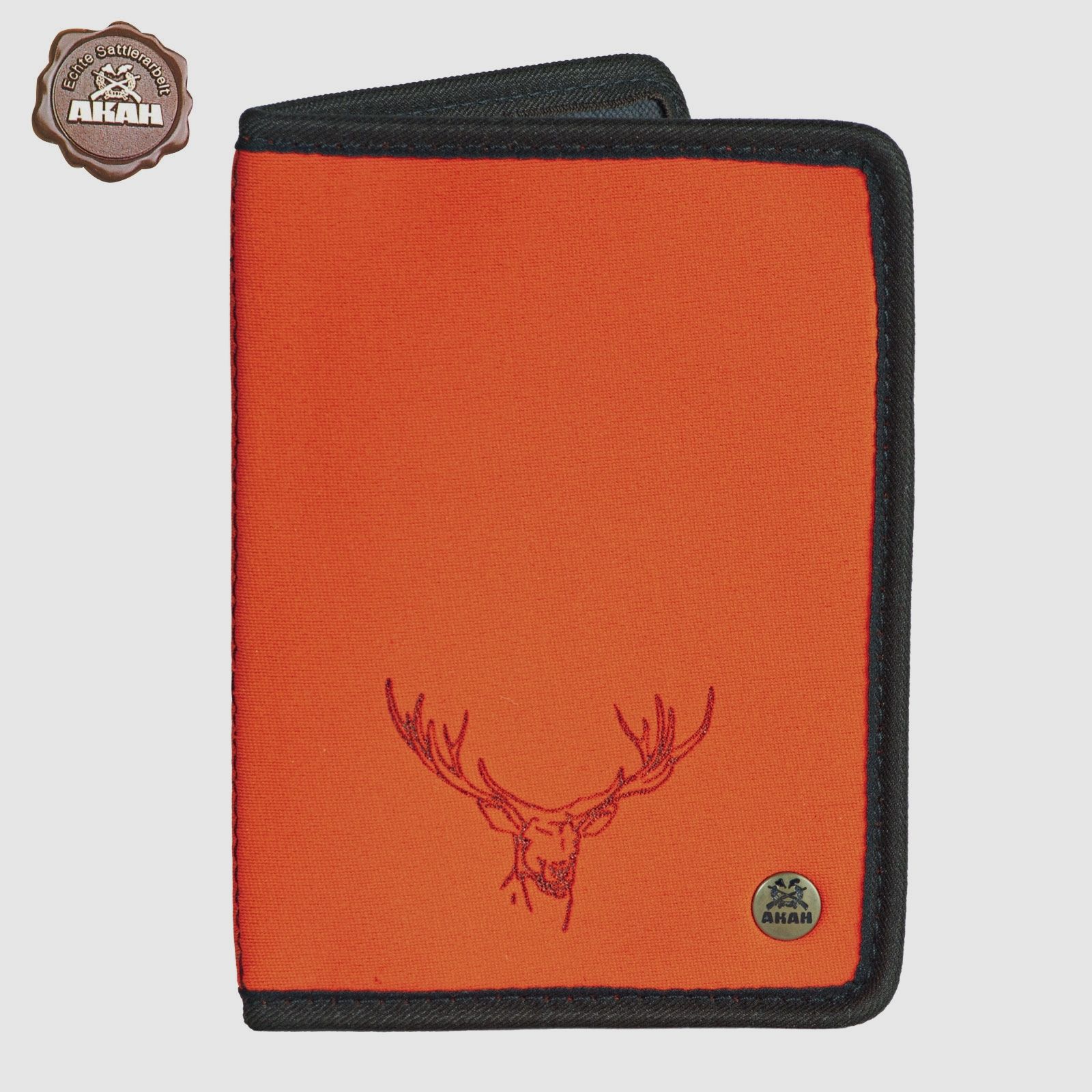 AKAH funda para licencia de caza de neopreno naranja 16x12 cm, imagen 1 de 2