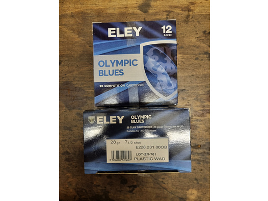 450 Schuss Eley Olympic Blues Schrotpatronen 12/70 / 28gr / 2,3 mm