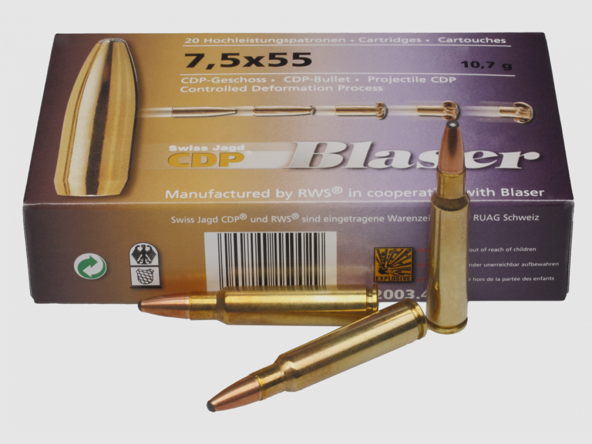 7,5×55 SWISS CDP 10,7g / 165grs