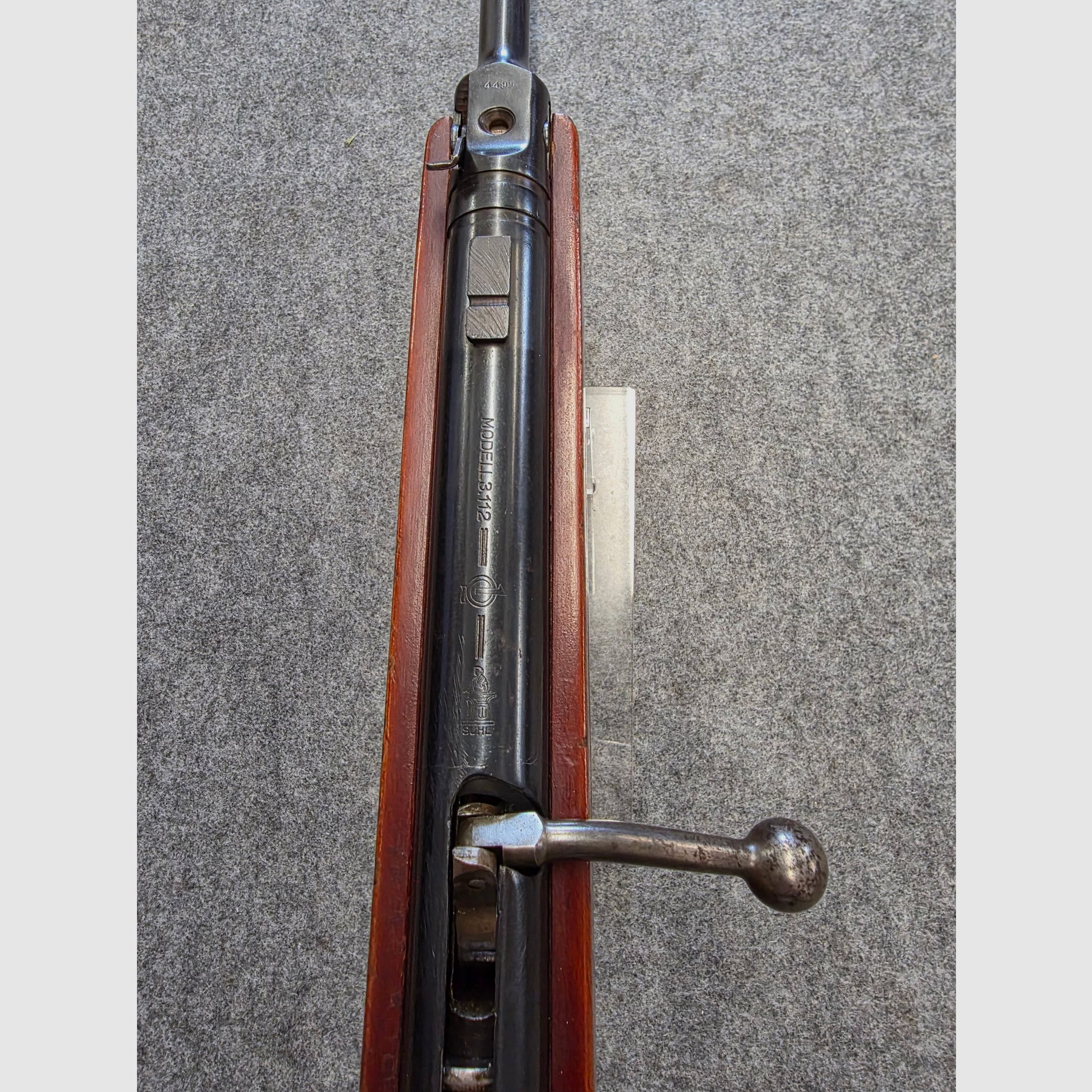 Q1 Supporto per tunnel di grano inclinato Haenel Mod. 3.112 con diottro e scatto fine caricatore cal. 4,5mm Diabolo 311 - 2