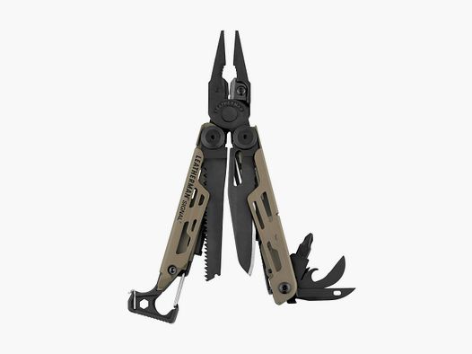Leatherman SIGNAL Coyote Tan, Molle Holster, Schwarz, L