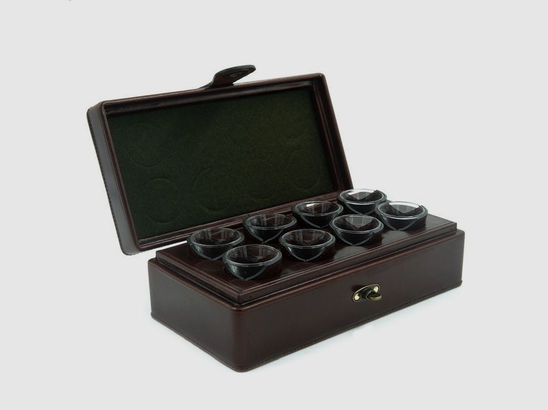 Rey Pavon Etui mit 8 Schnapsgläsern Honey