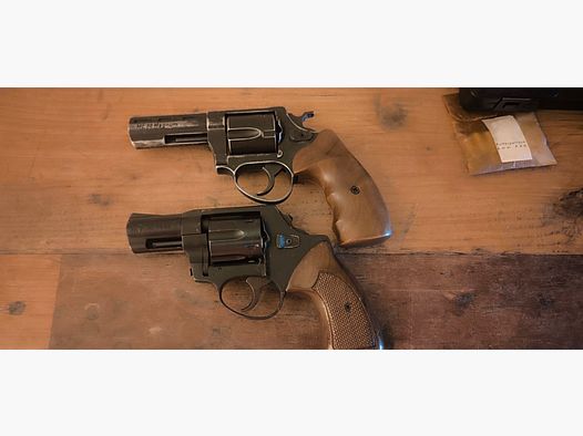 SRS-Revolver, 1×Röhm RG 69 - Alte Ausführung - 1980Jahre, Kaliber 9mmK, West-Germany & 1× ME38 Magnum in Antik Finish , Kaliber 9mmRK 
