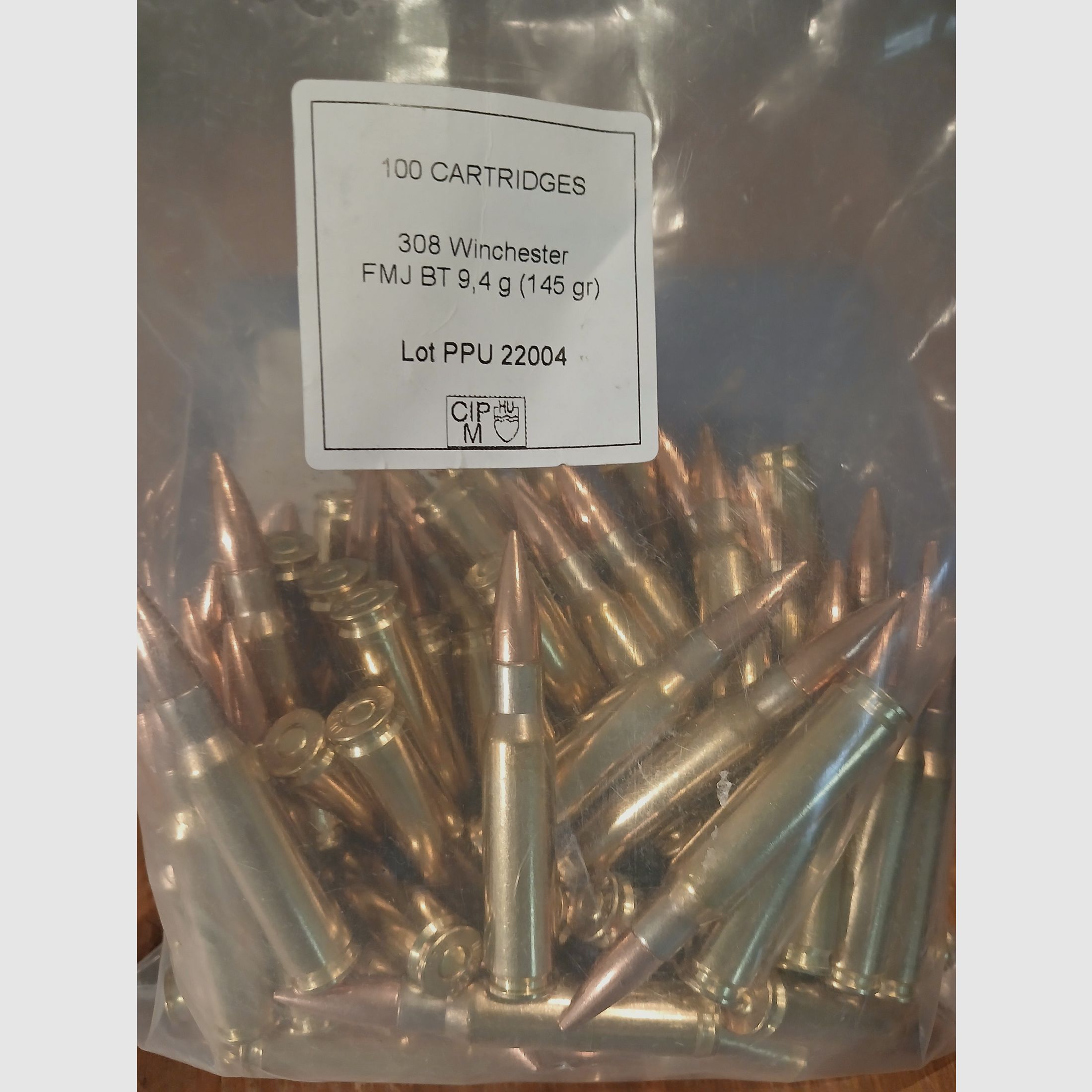 Munitie .308 Winchester PPU FMJ 9,4 gram