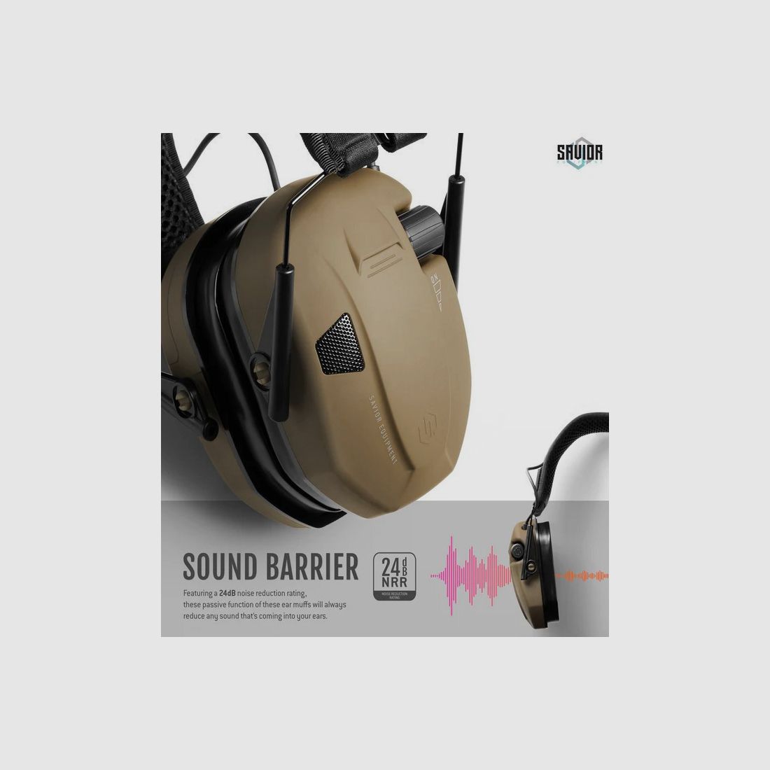 SAVIOR CASQUE ELECTONIQUE APOLLO TAN, image 3 sur 4