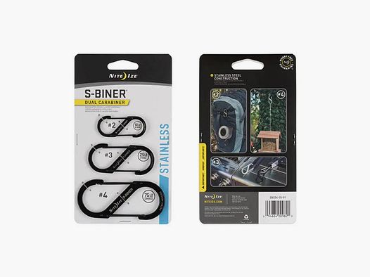 Nite Ize Nite Ize Karabiner S-Biner Gr.2/3/4 Edelstahl stainless 3er Pack