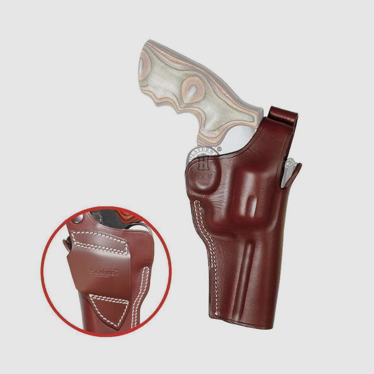Gürtelholster OFFICER "FBI" SIG P210 Legend/Supertarget 6"-Linkshänder-Braun