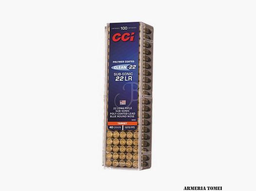 CCI – Cal. .22 LR Target Subsonic 40gr LRN Blu
