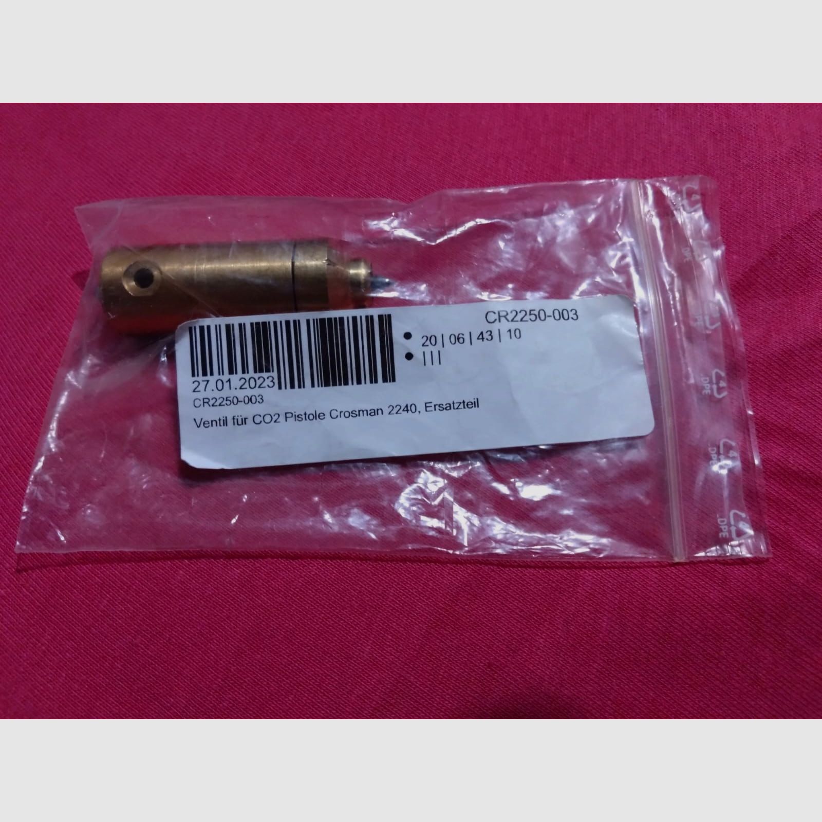 Ventil für CO2-Pistole Crosman 2240, Ersatzteil - NEU -