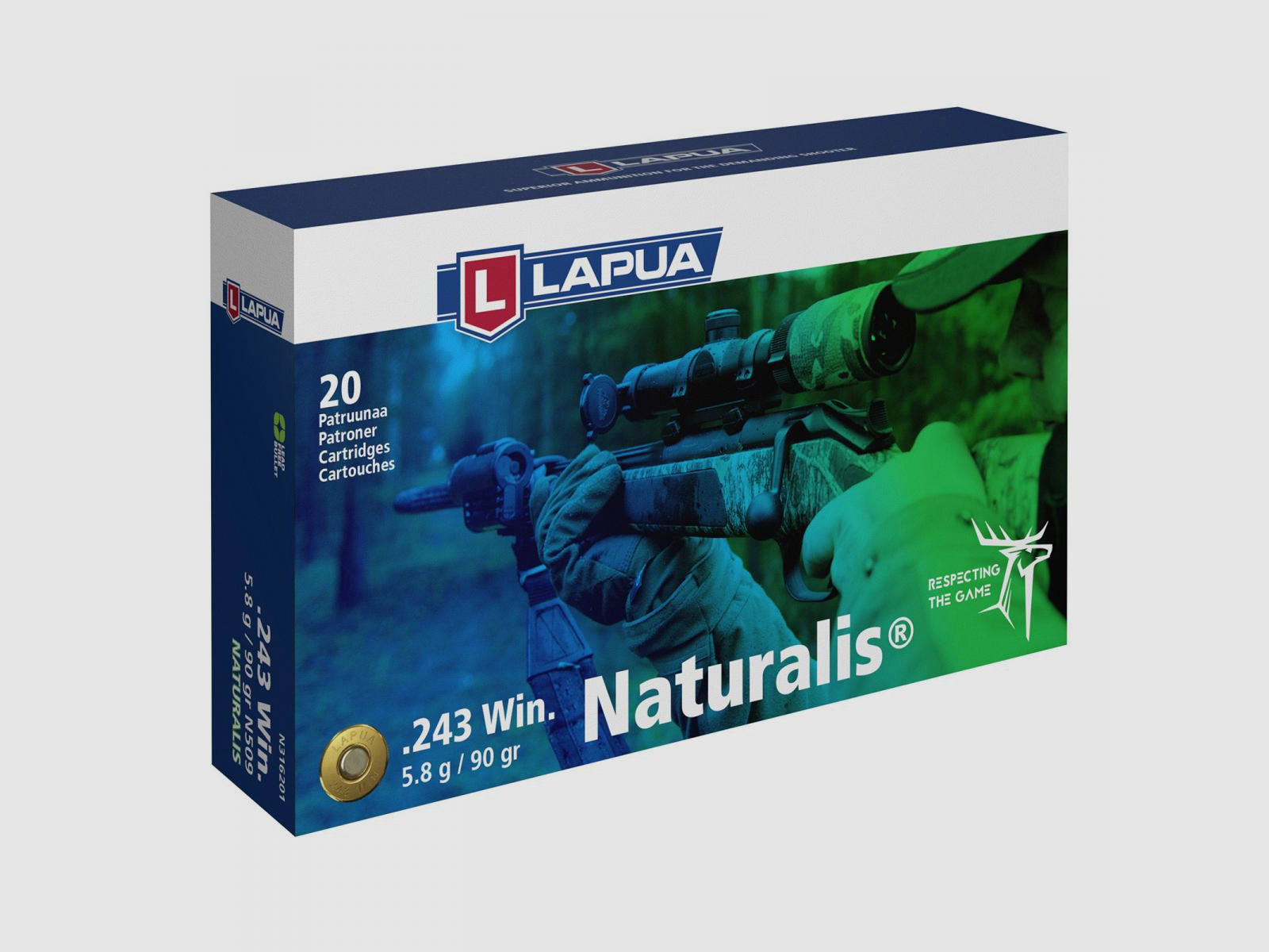 Lapua .243 Win. 90GR Naturalis 20 Patronen