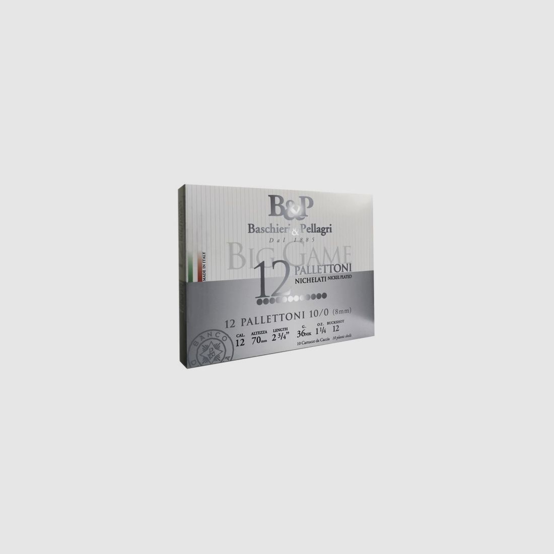 CHEVROTINE BASCHIERI & PELLAGRI BIG GAME CAL 12/70 12 GRAINS (box of 10)