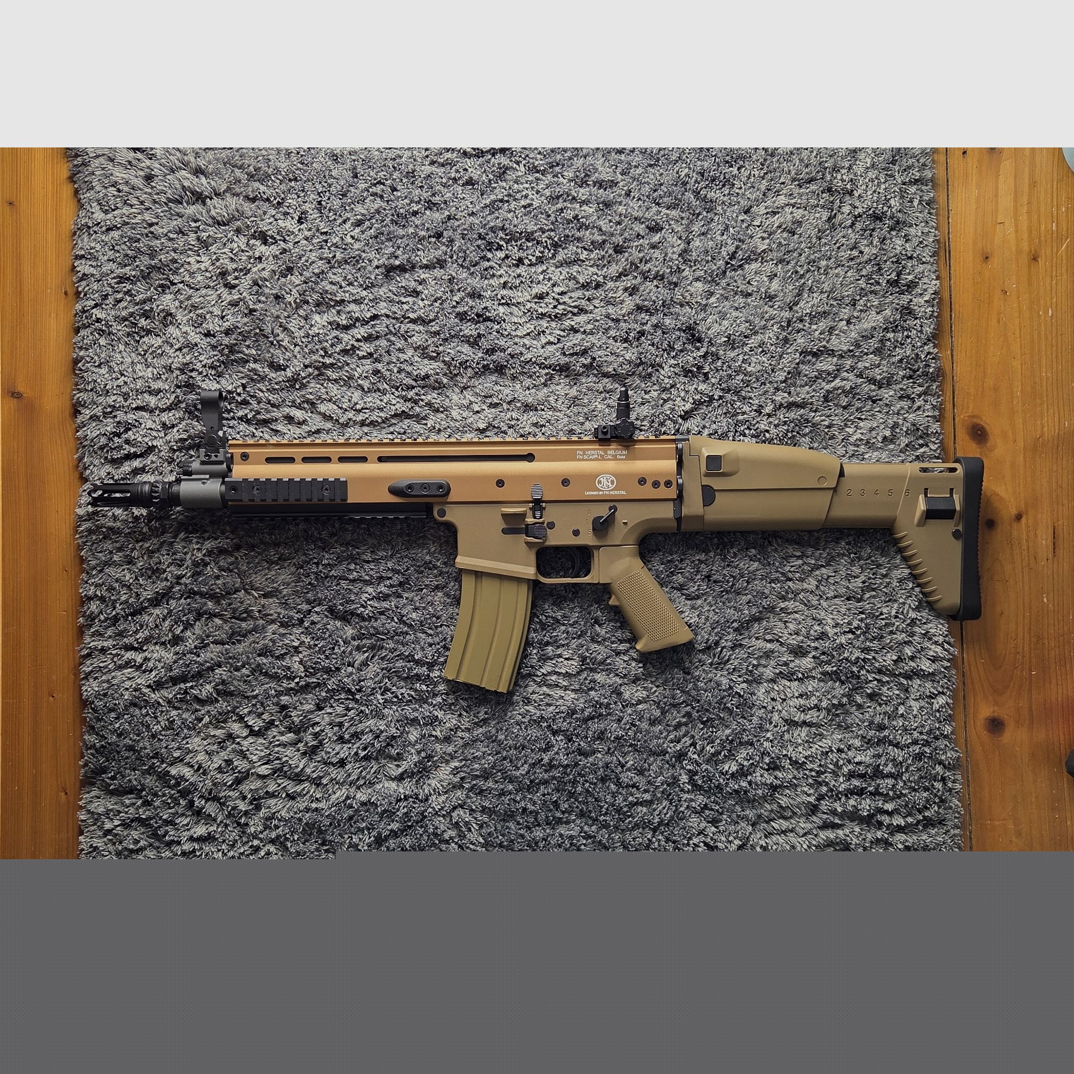 Begadi Mk16  Sport / Scar-L in Tan mit PRO FNS CNC Alu Rotary Hop Up Upgrade