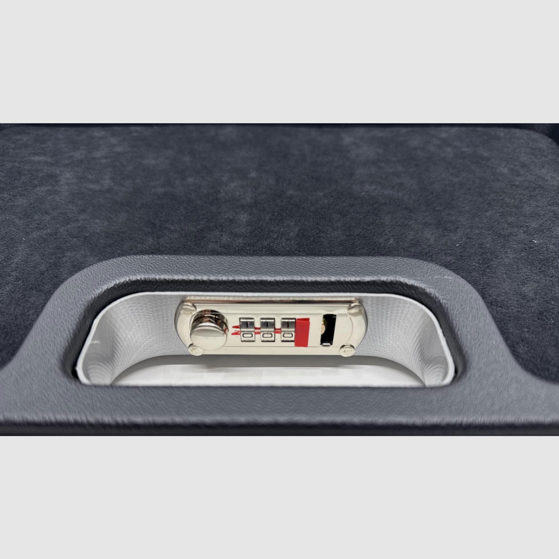 Negrini Lusso 2023UL Étui à Pistolet Aluminium avec Serrure à Combinaison Rouge 358x230x65mm, image 3 sur 4