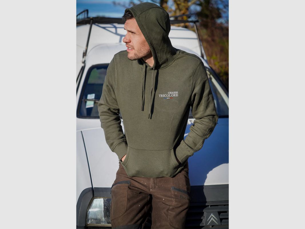 Kapuzensweatshirt Jagd Trikolore Originals Kaki, Bild 1 von 3