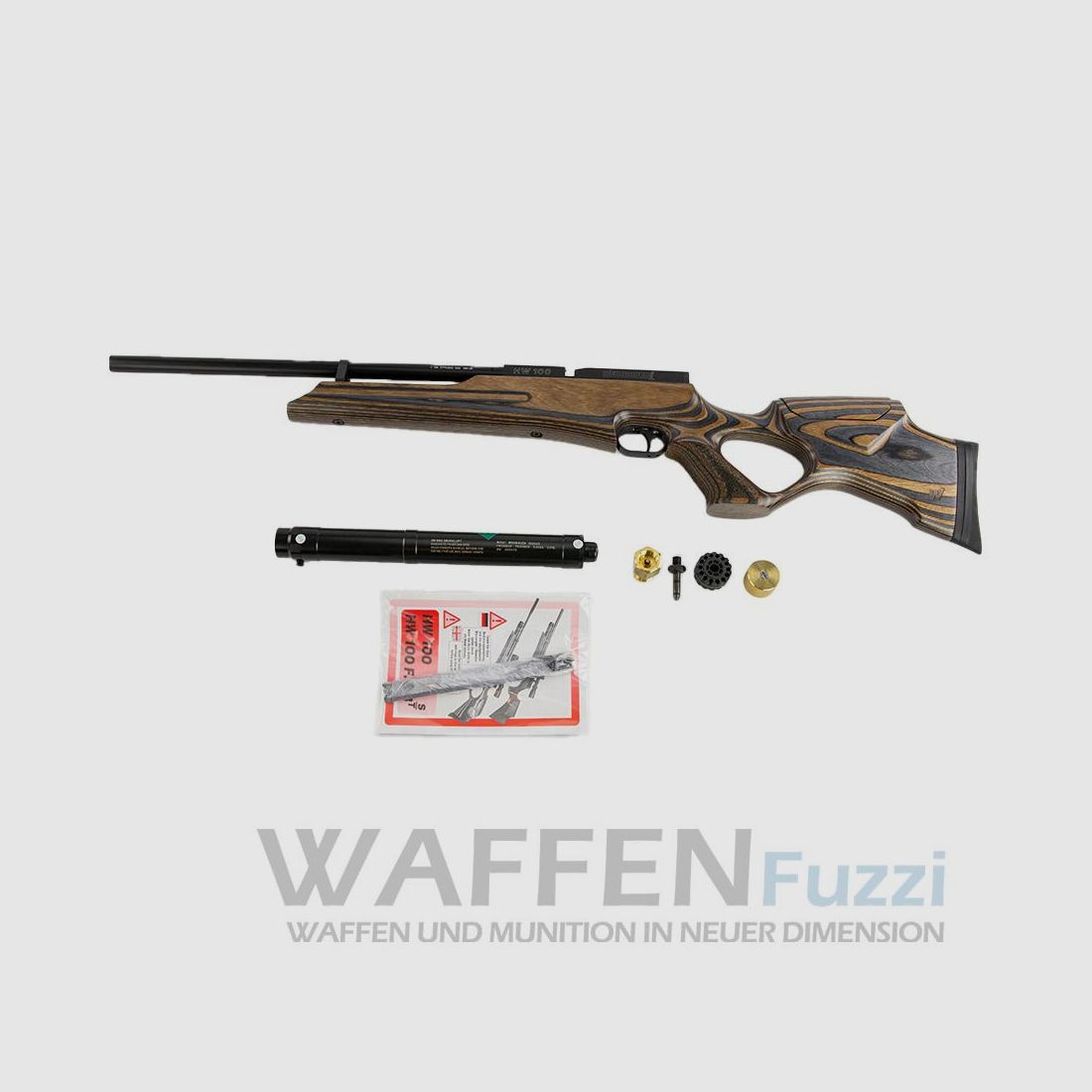 Weihrauch HW 100 T F.S.B. calibro 4,5 mm calcio in legno lamellare carabina ad aria precompressa, immagine 5 di 5