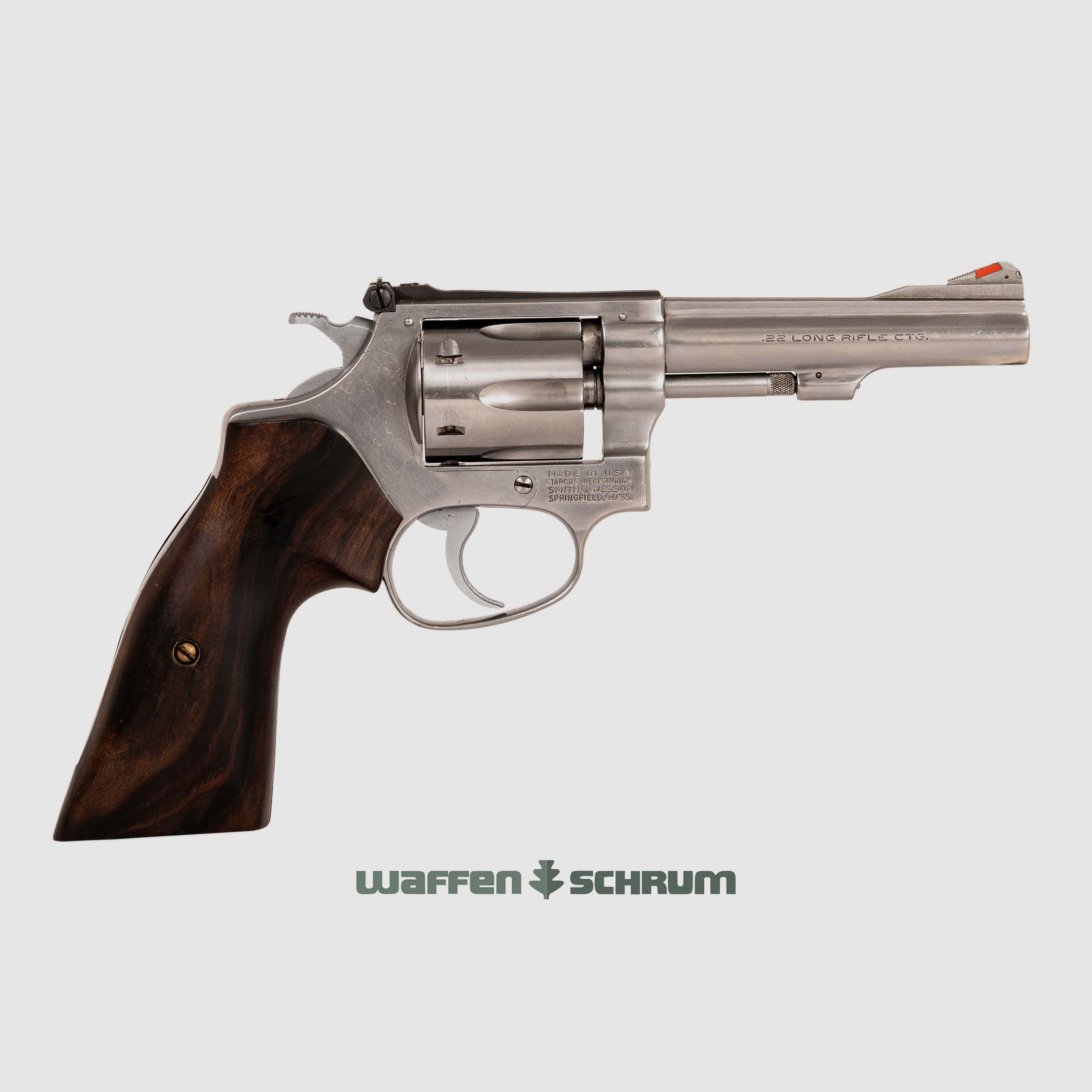 Smith & Wesson 63 , Holzgriffschalen, verstellbare Visierung, Kurzw.-Futteral, .22lr