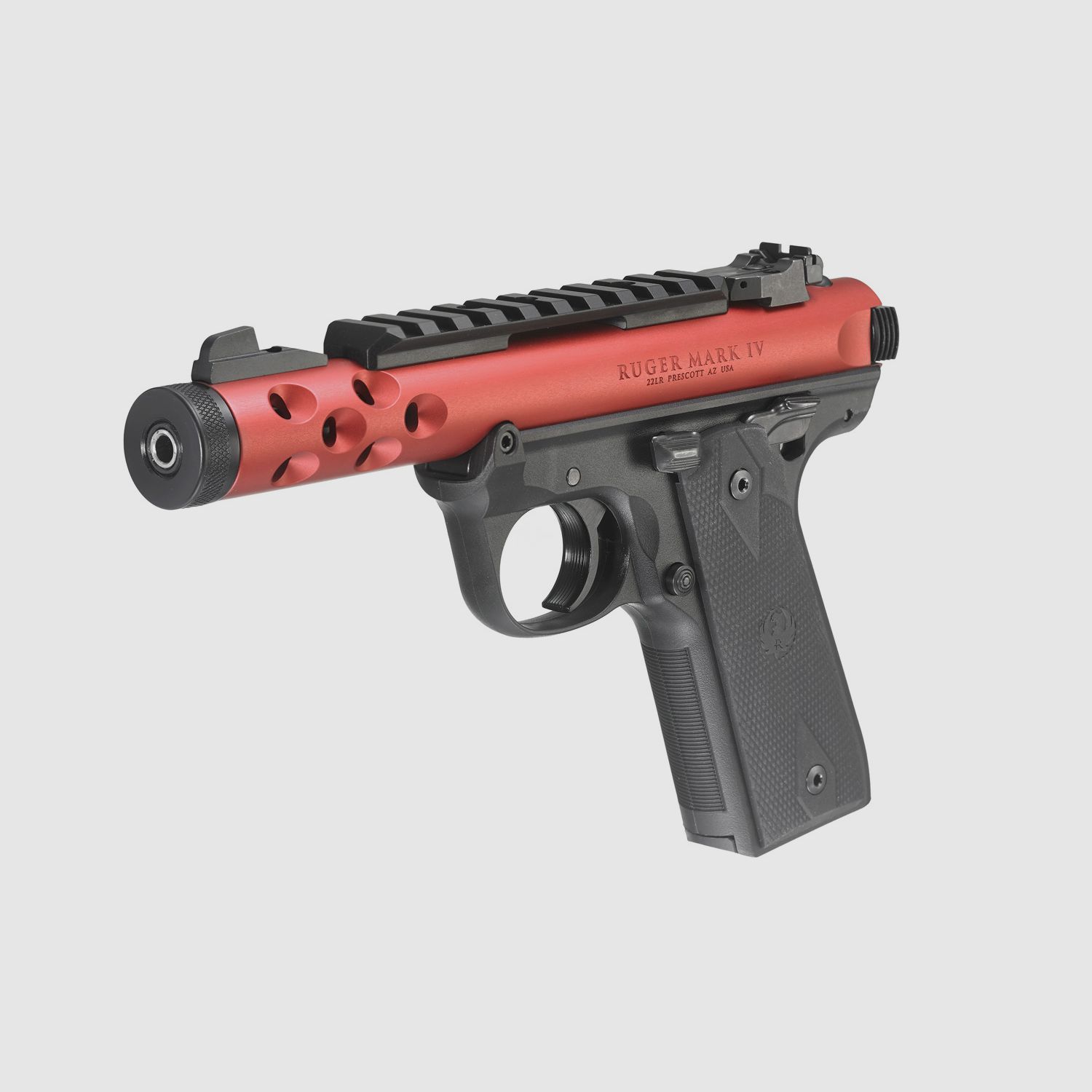 Ruger Mark IV 22/45 Lite .22 LR, 4.40" 1/2"x28, Picatinny, adjustable rear sight, Red Anodized