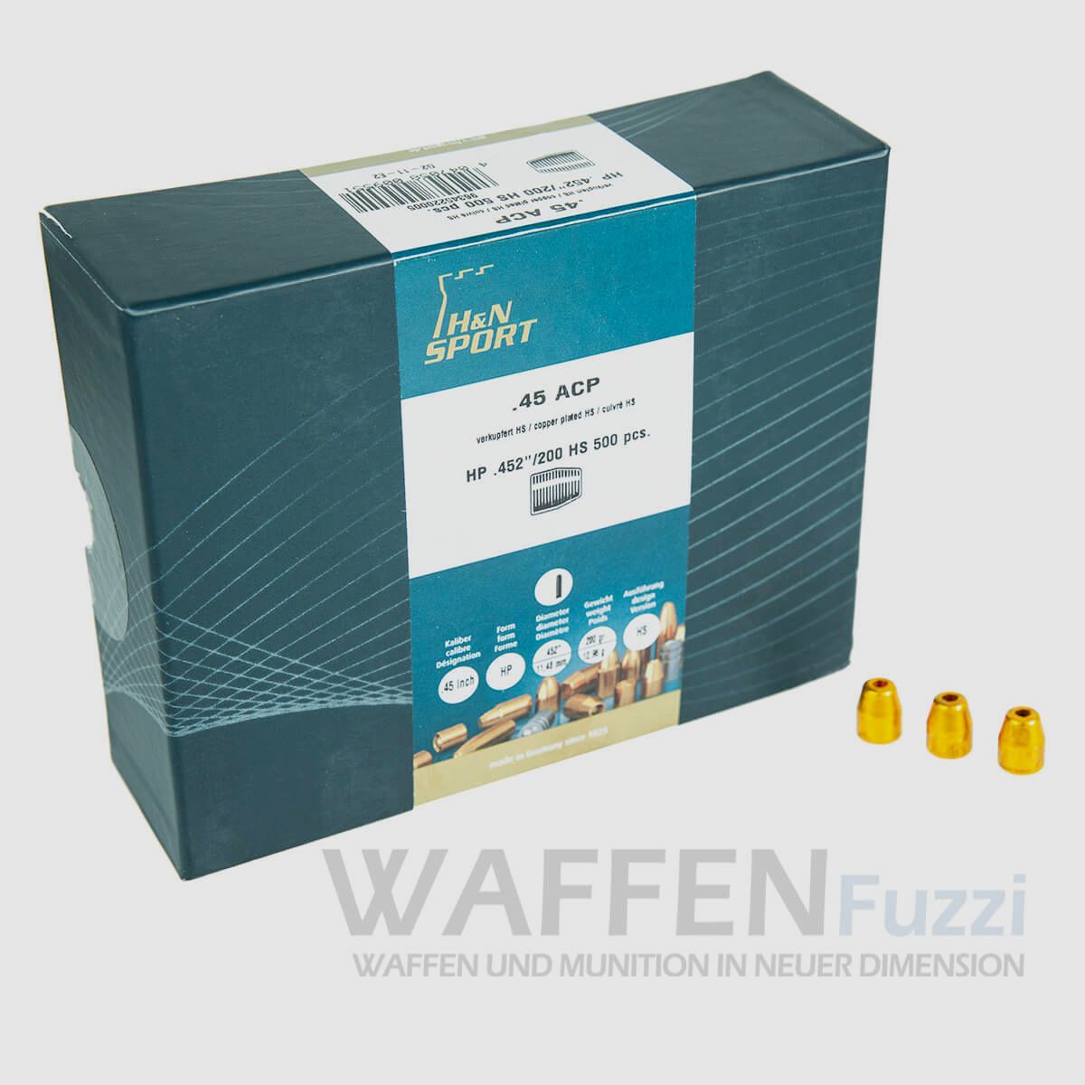 Geschosse .452 (.45) 200grs. HP - 500 STK.